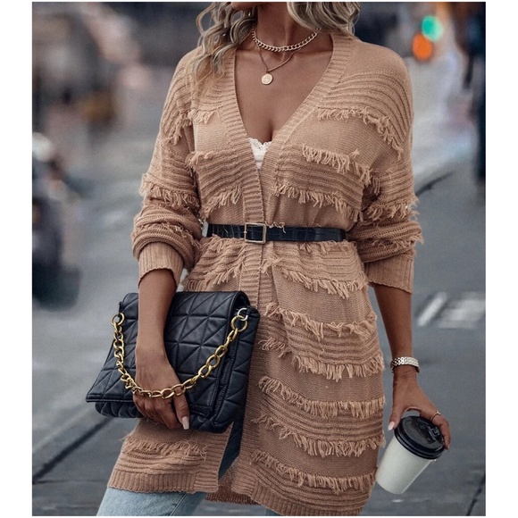 Cozy Fuzzy Open Front Oversized Cardigan - Picture 2 of 5